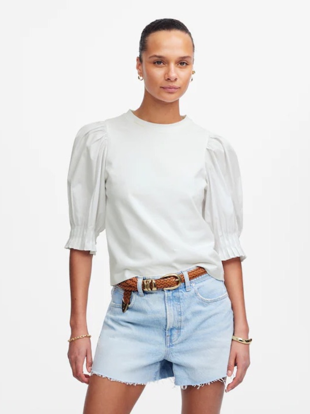 Madewell Puff-Sleeve Knit Top